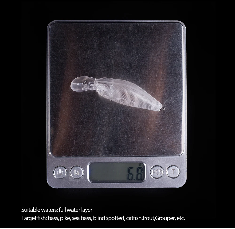 Hanlin DIY 10/20 stücke 7cm 7g unbemalte Mini-Kurbel Angel köder transparente harte Körper schwimmende Bass Tackle Minnow Rohlinge Köder – Detail 3