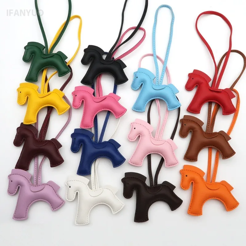 Elegant PU Leather Horse Keychain Accessory