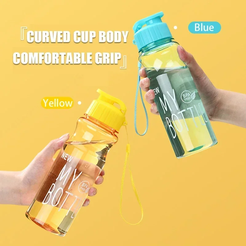 550ML Transparent Water Bottle Portable Sport Bottle for Drinking Kitchen Tools Water Bottles Gym Travel Girl and Boy Cup