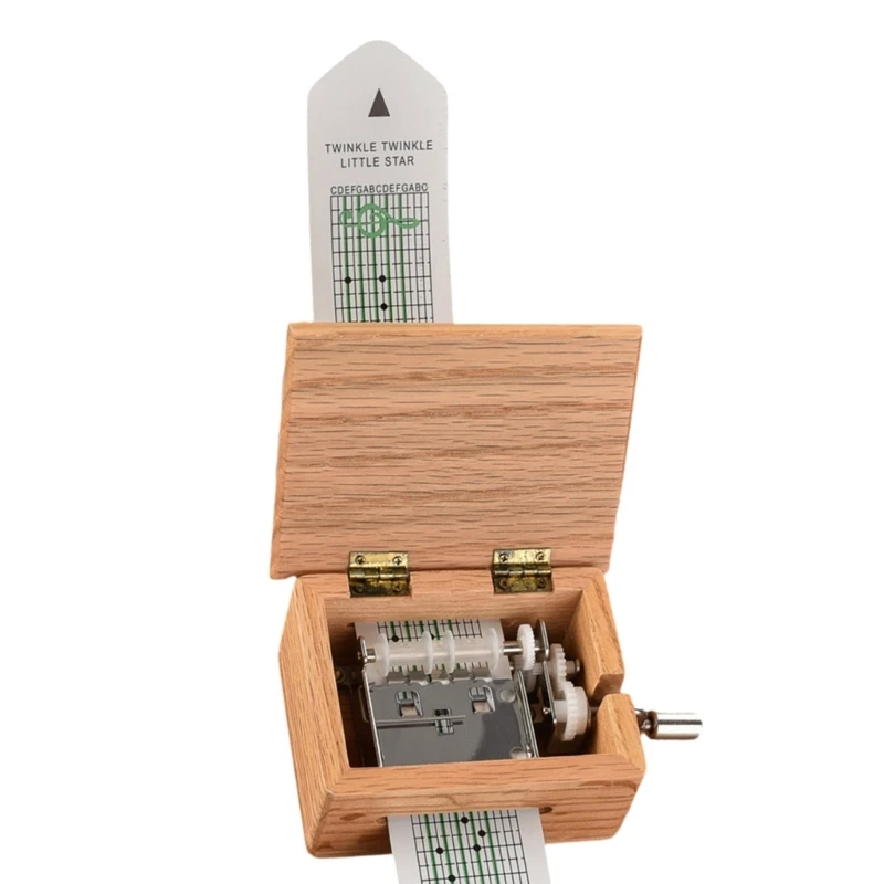 Hand Crank 15 Note DIY Music Box Kits Case with Paper Tape Strips for Unique Musical Creation and Interactively Fun