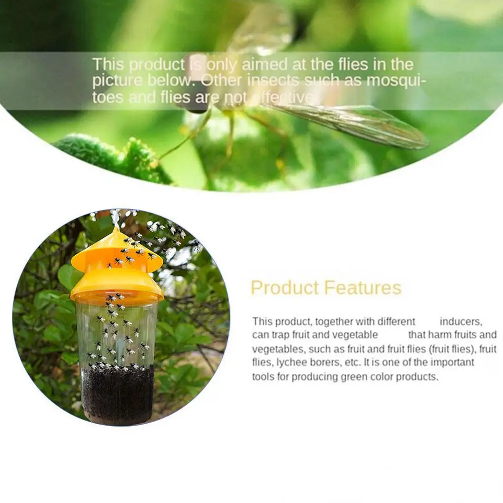 Description Picture 4 of itemPlastic Fruit Fly Trap Killer Drosophila Trap Anti Fly Fruit Fly Killer Catcher Orchard Insect Trap Pest Control Fly Bee Trap