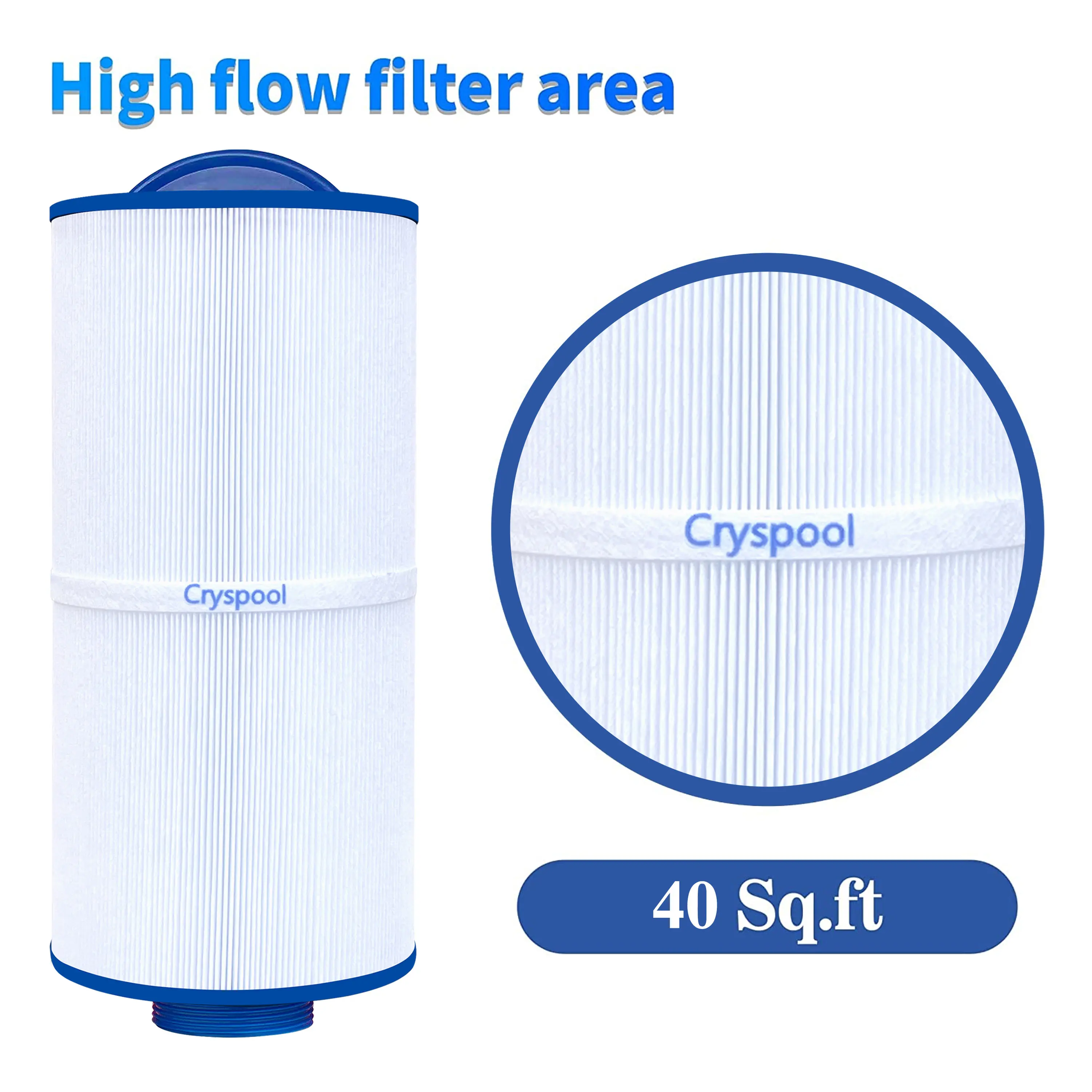 Cryspool 2" MPT-Thread Spa Filter Compatible with Tuff spa Filter, Del Sol Spas, Sundance Spas 6540-723,5CH-402, FC-2811,2 Pack 5