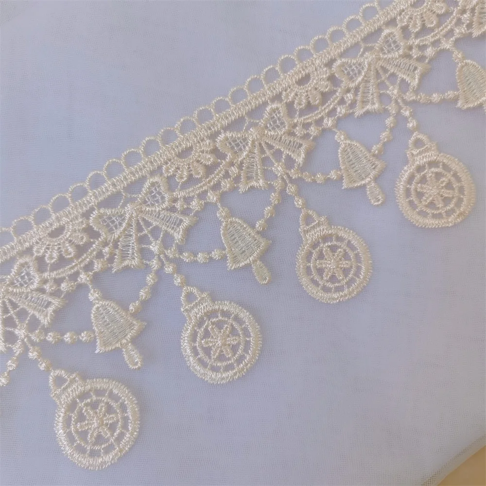 

Рождественское кольцо с вышивкой, 5 ярдов, бежевого цвета, Водорастворимая кружевная отделка, «сделай сам», ручная работа, швейное ремесло, новинка 2022