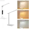 LED Desk Lamp 3 Color Dimmable Office Table Lamp with Clock Date Temperature Reading Light Touch Dorm Lamp for College Dorm Room 1