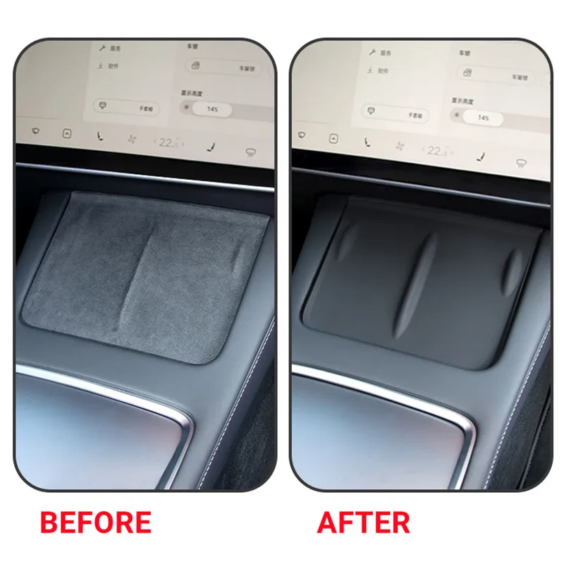 Wireless Charging Pad Silicone Anti Slip Pad For Tesla Model 3 Model Y-Silicone Anti-Skid Pad Car Phone Wireless Charging Pad Model3 Non-Slip Mat Auto Accessories