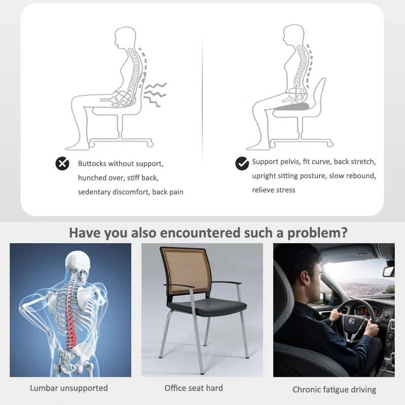 Ergonomic Seat Cushion Comfortable Ergonomic Car Seat Cushion for Posture  Pressure Relief Ideal for Work Drive Office Chair - AliExpress
