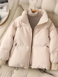 New Korean Women Parkas Fashion Loose Warm Winter Coat Thick Zipper Puffer Jacket Casual Cotton Padded Coats Female