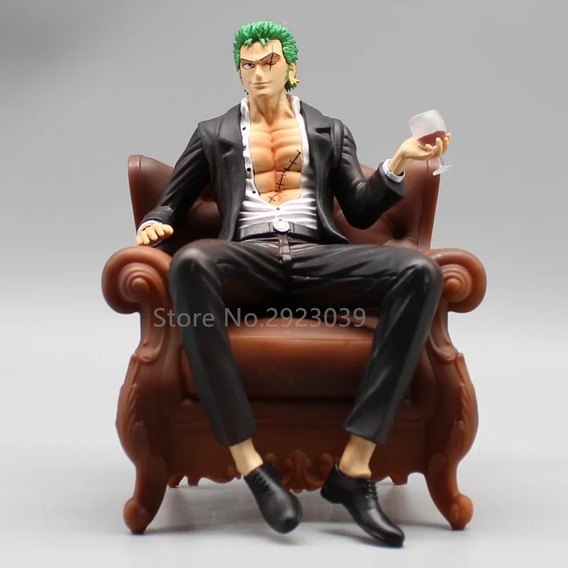 

14cm Anime Zoro One Piece Figures Thugs In Suits Roronoa Zoro Couch Action Figures Pvc Collection Model Toys Ornamen Doll Gifts