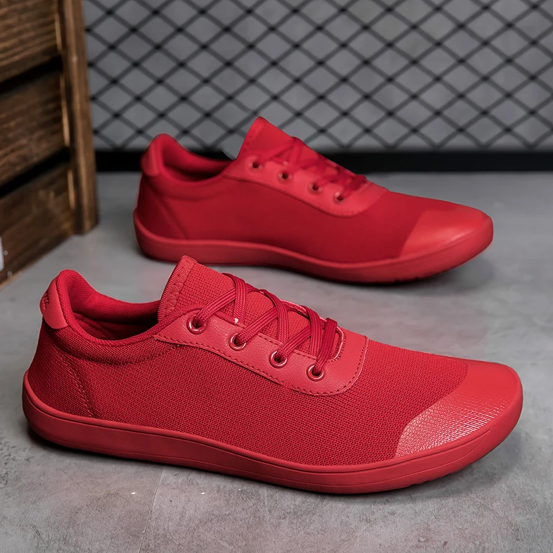 New Men's Wide Barefoot Canvas Sneaker 2024 Fashion Flats Soft Zero Drop Sole Wider Toe Light Weight Fashion Sneakes Big Size 48 4