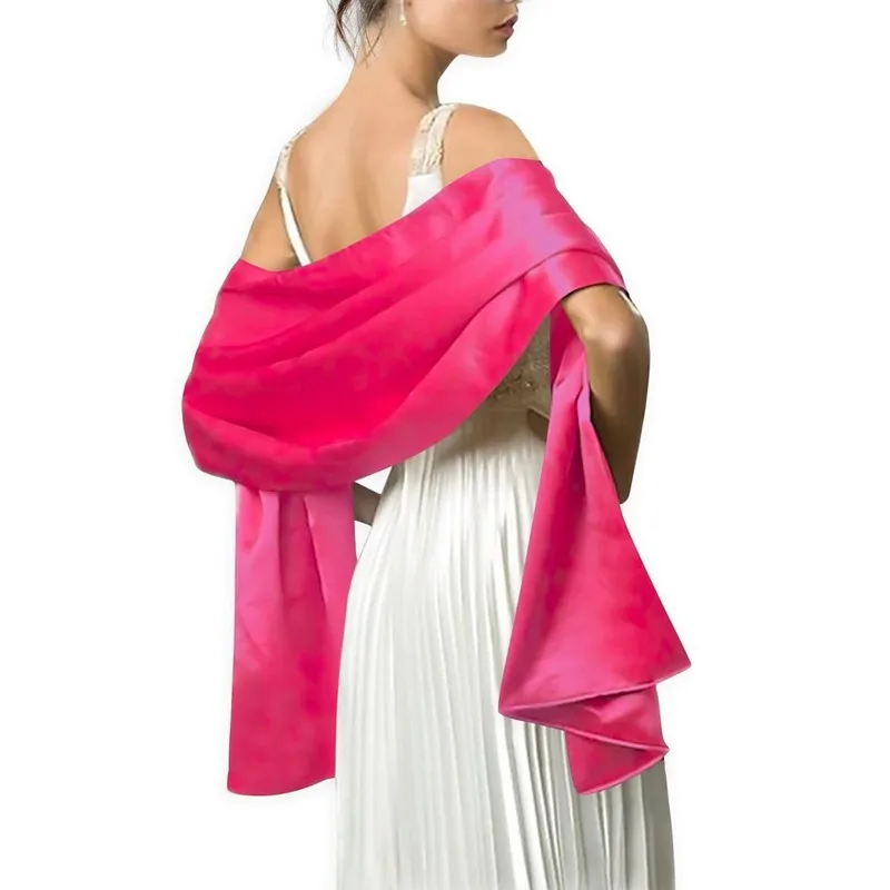 16 Colors Shrugs for Women Evening Cape Dress Wraps Shawls 240*70cm Satin Long Formal Wedding Party Prom Wraps Ladies Bolero