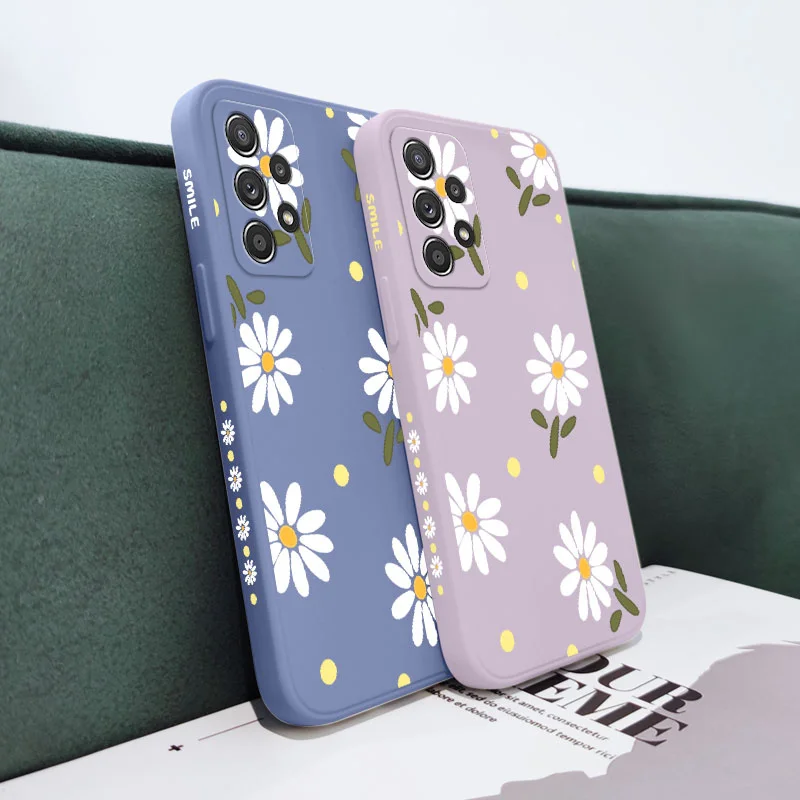 Chrysanthemum Case For Samsung A73 A72 A71 A23 A52 A52S A51 A42 A41 A32 A22 A21S A12 A02S A02 4G 5G  A53 A33 A13 A03S A03 Cover