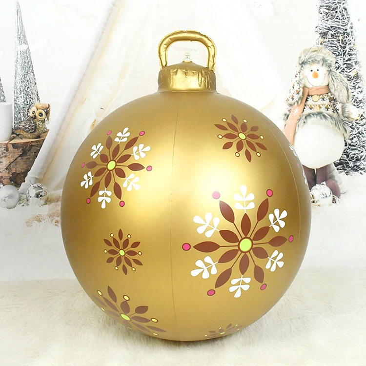 thumbnail image 1 of Bola inflable de Navidad para exteriores, 60 cm, decorada, PVC, bolas grandes, decoración para árboles de Navidad, juguete sin luz, regalo de Navidad, 1 of 5