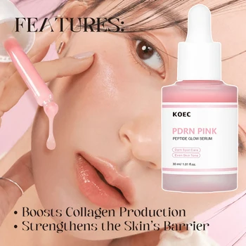 30ml PDRN Pink Peptide Serum Pink Glow Serum Remove Skin Darkness Hydrating Brightening Moisturizing Firming Korean Skincare