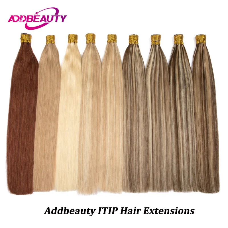 ITIP Human Hair Extensions Straight Brazilian Natural Keratin Capsule Highlight Fusion 613#