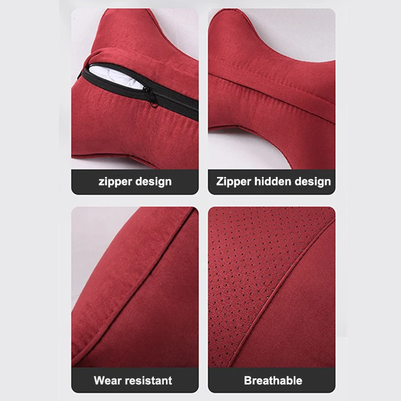 Leather Car Seat Headrest Memory Foam Comfort Neck Pillow For Ford Fiesta Focus Mk2 Mk3 Ranger Mondeo Mk4 S-MAX Kuga Ecosport