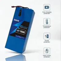 Batterie au lithium 13S5P 48V 100Ah avec BMS et chargeur 54,6V 2A, pour vélo, scooter, outil de mobilité 500W-1000W, rechargeable 18650 5