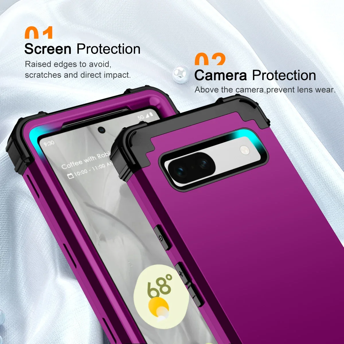 Durable Shockproof Rugged Armor Phone Case with Soft Silicone and Hard Plastic Back Cover