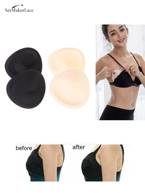 Woman Sexy Swimsuit Padded Sponge Foam Push Up Enhancer Thick Comfortable  Chest Cup Inserts Invisible Triangle Bra Pad