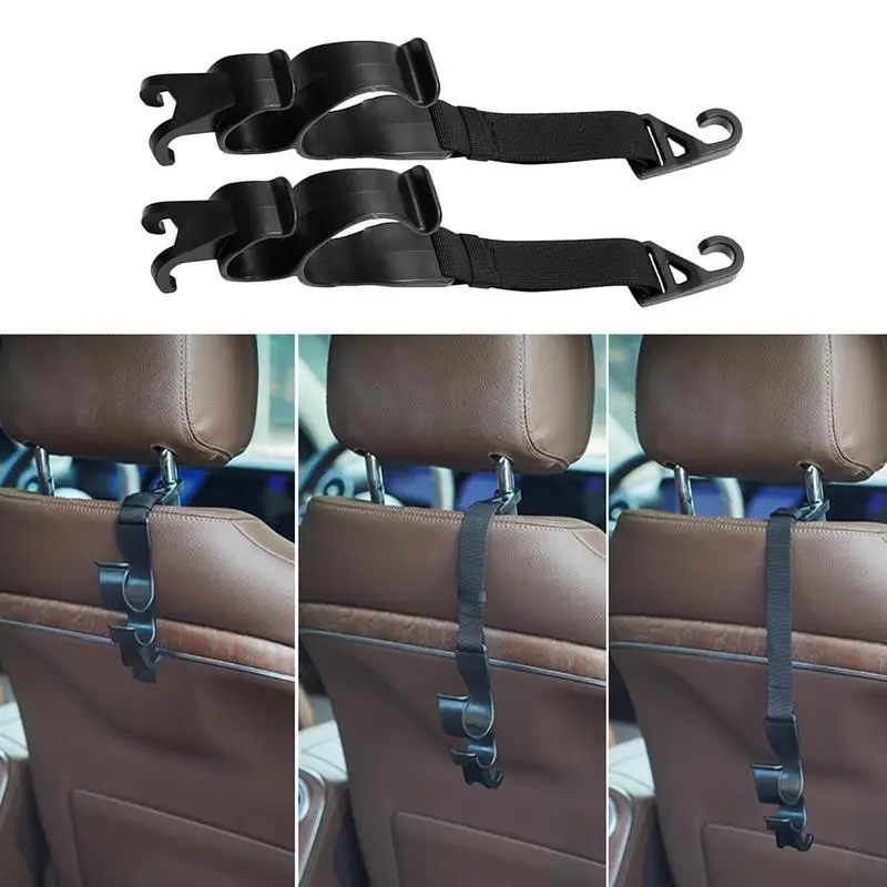

Vehicle Headrest Hooks Car Bag Pouch Clothes Hanging Hooks Backrest Hiddeen Hangers Load Bearing Auto Seat Hook Hanger For Bag