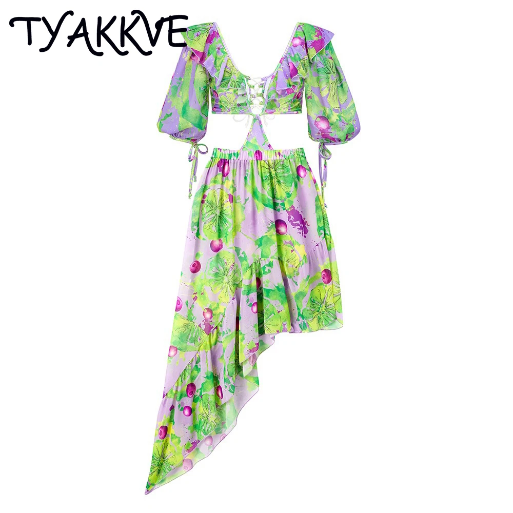 

TYAKKVE 2023, цельный комплект бикини с 3D цветами, женский купальник с глубоким V-образным вырезом, монокини, купальник-бикини, сексуальные купальные костюмы, Пляжное Платье