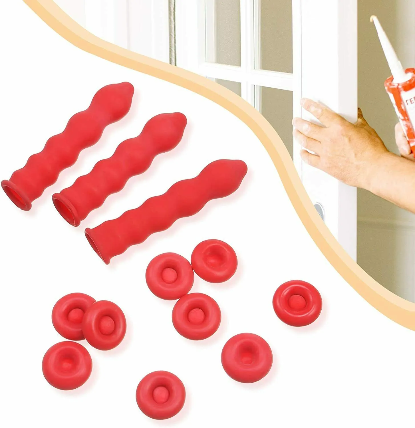 20pcs Caulk Cap Glass Glue Tip Sealing Cap Barrel Glue Mouth Protective Cover Caulking Gun Nozzles Cap Red Caulk Saving Cap 4
