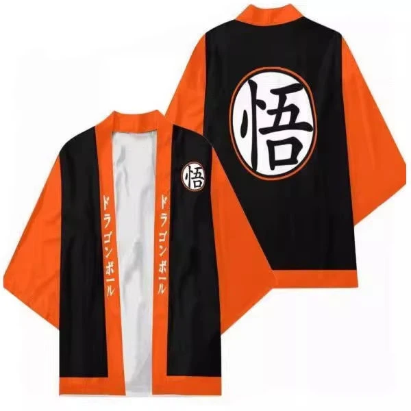 Dragon Ball Super Saiyan Son Goku Herren Lustiger Kimono Oberteil Sommer Cosplay Robe Anime Gohan Unisex Jungen Mode Streetwear Kimono – Detail 3