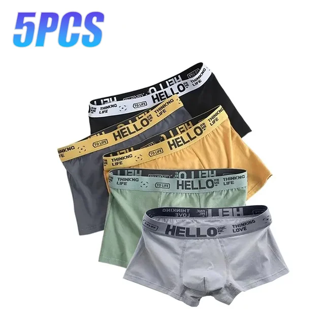 5Pcs Mens Underwear Male Boxers Sexy Underpants Comfortable