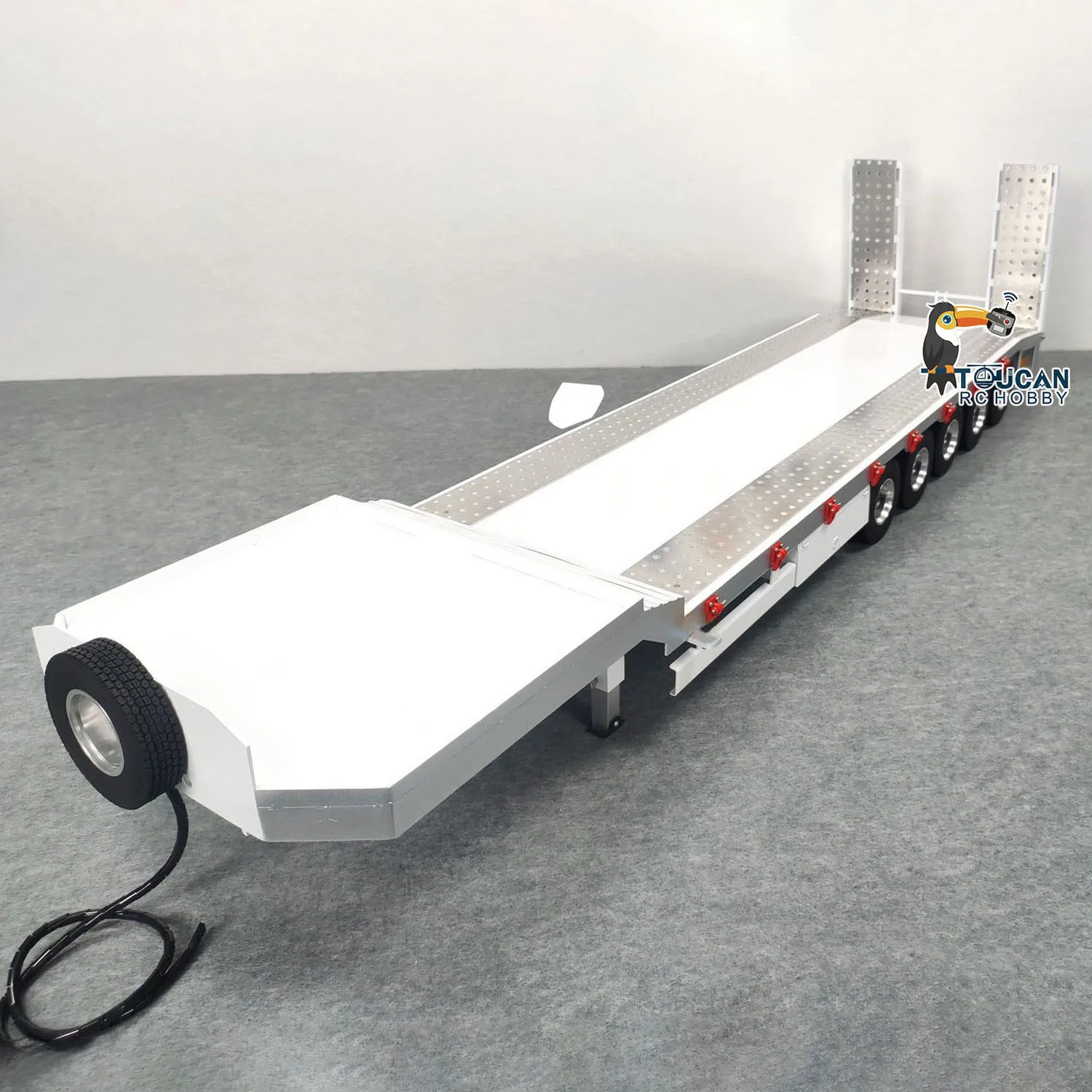 Toys 1:14 Metal 5 Axles Trailer Electric Tailboard Lifting Leg Spare Parts for RC Tractor Trucks Cars Vehicle TH23502 3