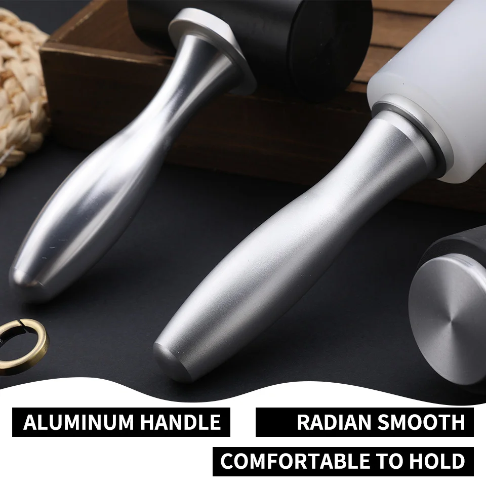 Leather Carving Hammer MIUSIE Professional Leather Carve Hammer Nylon Hammer Aluminum Handle Leathercraft Mallet Punch Printing Percussion DIY Tool