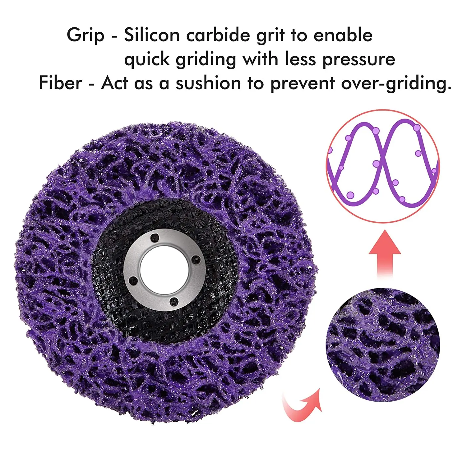 Coral Disc Poly Strip Abrasive Wheel grinding wheel 4/4.5/5 Inch 1PC for Angle Grinder Rust Paint Removal Sanding Cleaning
