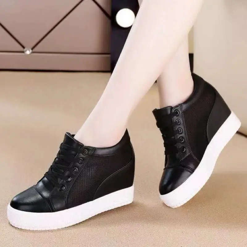 2022 Hot White Hidden Wedge Heels sneakers Casual Shoes Woman high Platform Shoes Women's High heels wedges Shoes For Women 