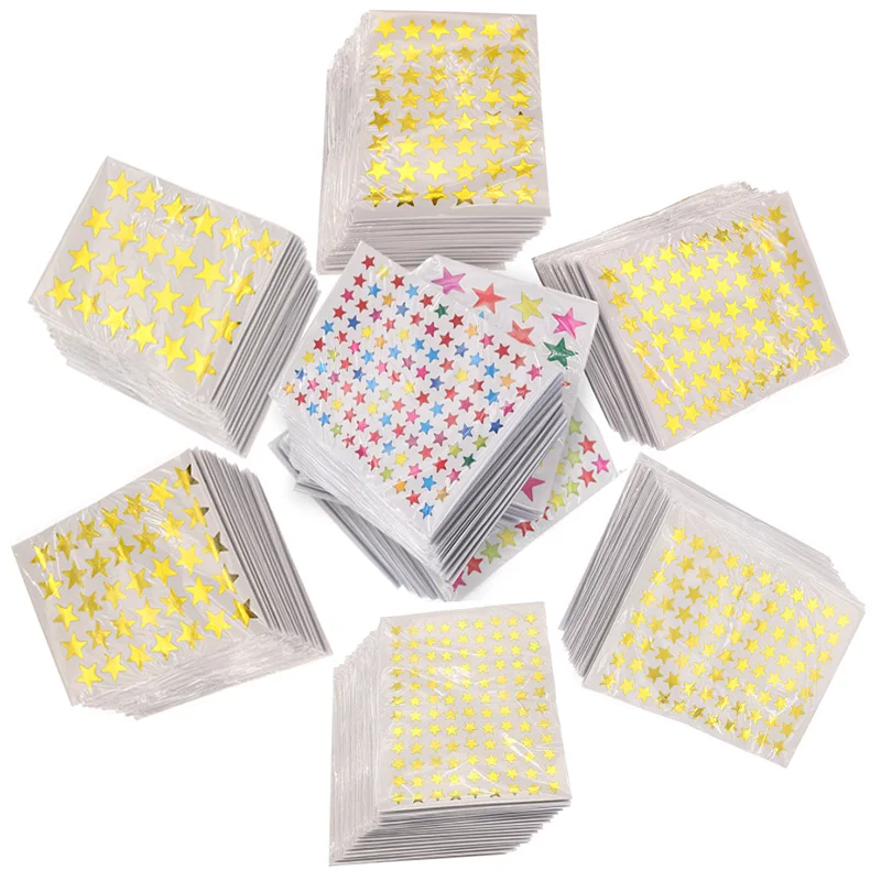 

10 Sheets/bag (20 Bags) Reward Stickers for Preschool Children Pentagram Aluminum Foil Pvc Stickers Praise Kindergarten Children