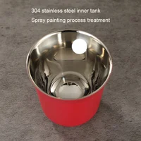Summer New Simple Flat Bottom Cup Stainless Steel Double-layer Inner Tank Capsule Coffee Cup High-grade Solid Color Water Cup 3