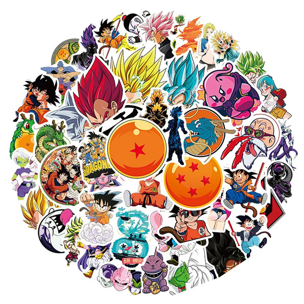 

10/30/50pcs Cool Anime Dragon Ball Waterproof Stickers Decals Kids Toy Helmet Fridge Laptop Phone Decoration Sticker Wholesale