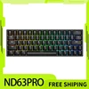 Irok Nd63 Pro Mechanical Keyboard Wired Magnetic Switch Hotswap Rgb E-Sports Customize Keyboard For Accessories Office Gaming