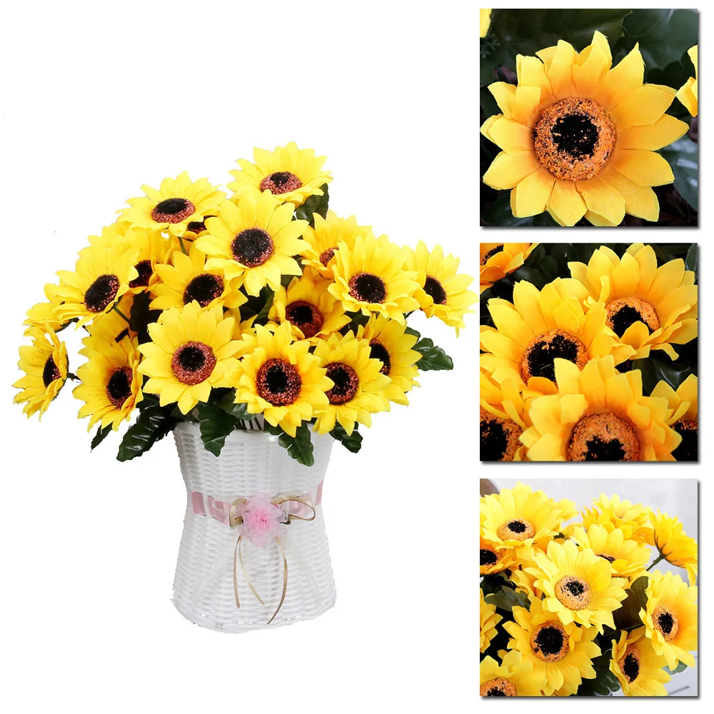 

Fake 7 heads Home Artificial Flower Wedding Decorations Realistic Bright color Eye-catching 30cm*6.8cm Plastic