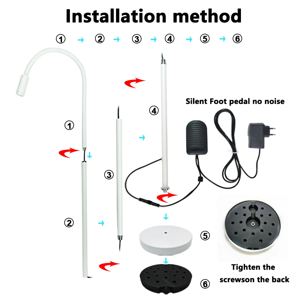5W High Power UV Ultraviolet Light LED No Noise Curing Light Beauty Eyelash False Eyelashes Grafting Foot UV Floor Lamp