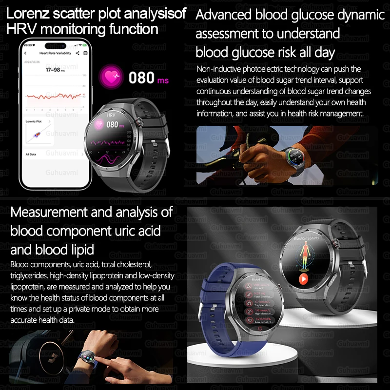For HUAWEI 2025 New Accurate Lipids Uric acid Smart Watch ECG+PPG Health Monitort Watch IP68 Waterproof Sports Call Smart Watch 3