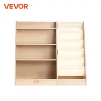VEVOR 4-Tier Kids Wooden Bookshelf Six-Layer Sling Bookcase Baby Storage Book Rack for Kids Room Playroom Kindergarten Nursery 1