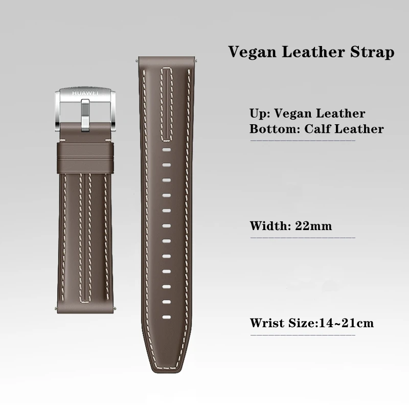 Premium Leather Watch Strap - 22mm, Vegan-Friendly
