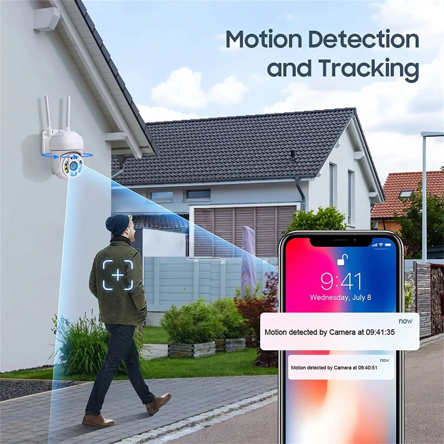 8MP WIFI Surveillance Camera Wireless IP Cameras Outdoor Auto Tracking Color Night Vision 8X Digital Zoom CCTV Security Monitor 2