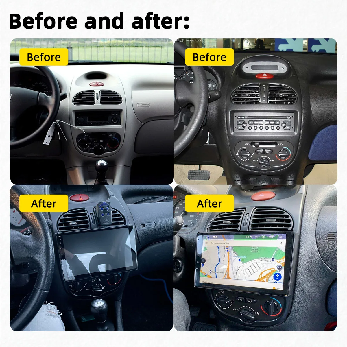 WQLSK-Cadre de tableau de voiture Prada, cadre de panneau radio DVD,  panneau de navigation, 9 pouces, 2 DIN, Android, KIT 206, 2000-2010 -  AliExpress