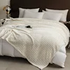 A pure white blanket, simple polyester rectangular, skin friendly, comfortable nap blanket suitable for all seasons 6