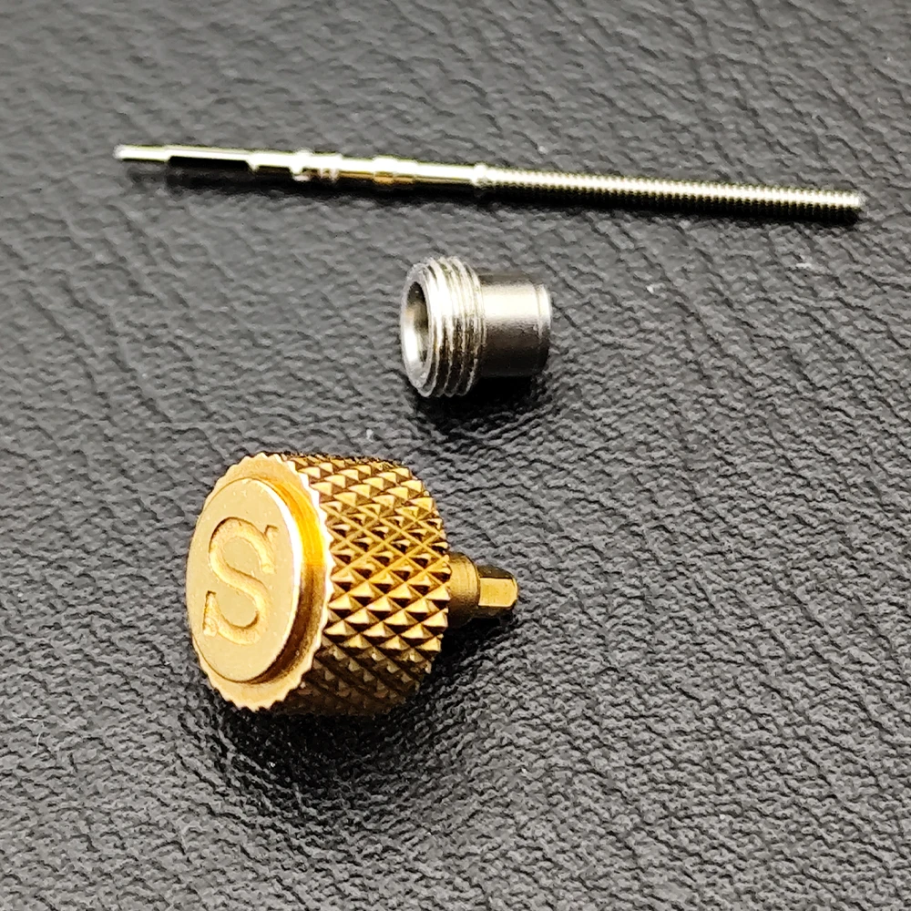 Black Silver Screw-In Crown with Atem Engraved 'S' Design