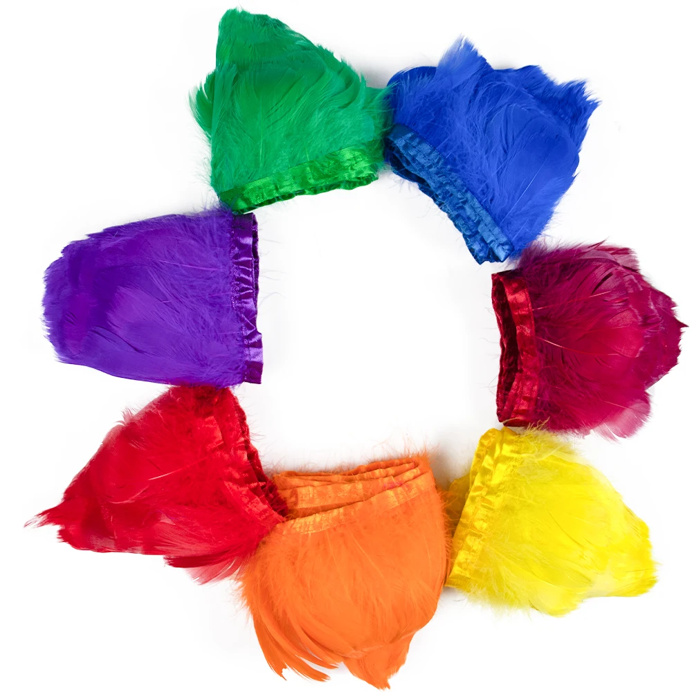 Commercio All'Ingrosso Piuma D'Oca Trim Nastro Frangia 8-10Cm Cigno Colorato Plumas Trim Festa Di Nozze Abbigliamento Decorazioni Per Abiti Plumas Dec