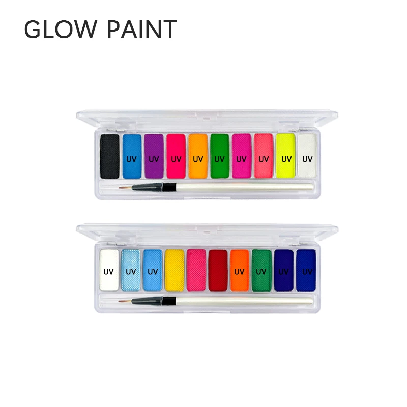 10 Kleuren Gloeien Fluorescerende Neon Olie Gezicht Body Art Verf Uv Glow Olieverf Halloween Feest Fancy Dress Beauty Make-Up Cosmetica