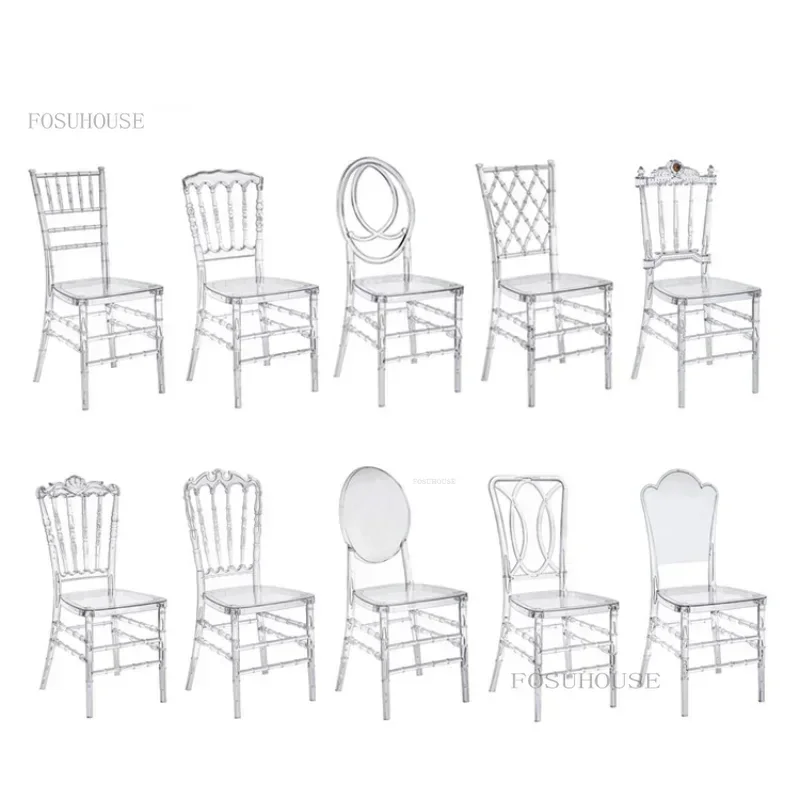 Home Transparent Dining Chair Hotel Crystal Chair Commercial Furniture Outdoor Wedding Banquet Lounge Chairs For Events
