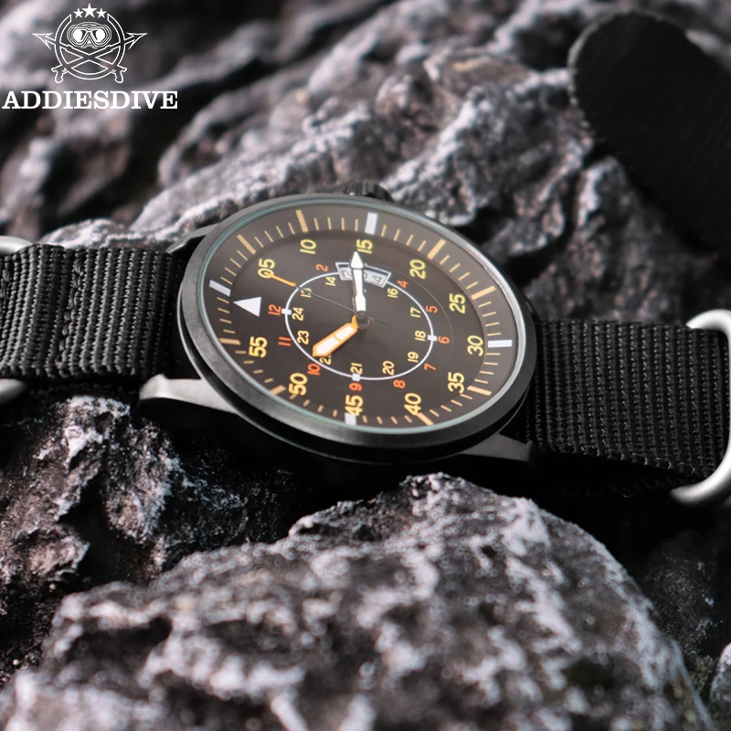 ADDIESDIVE Men's Luminous Quartz Watch with High-Quality Nylon Strap – 5Bar Waterproof Casual Fashion Timepiece