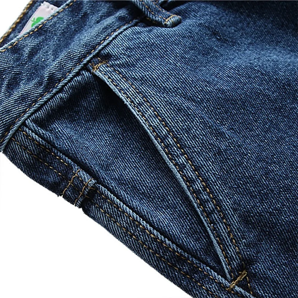 Classic Thick Mens Jeans Spring Autumn 100% Cotton Black Denim Overalls Men High Quality Regualr Fit Jeans Vintage Blue Trousers 4