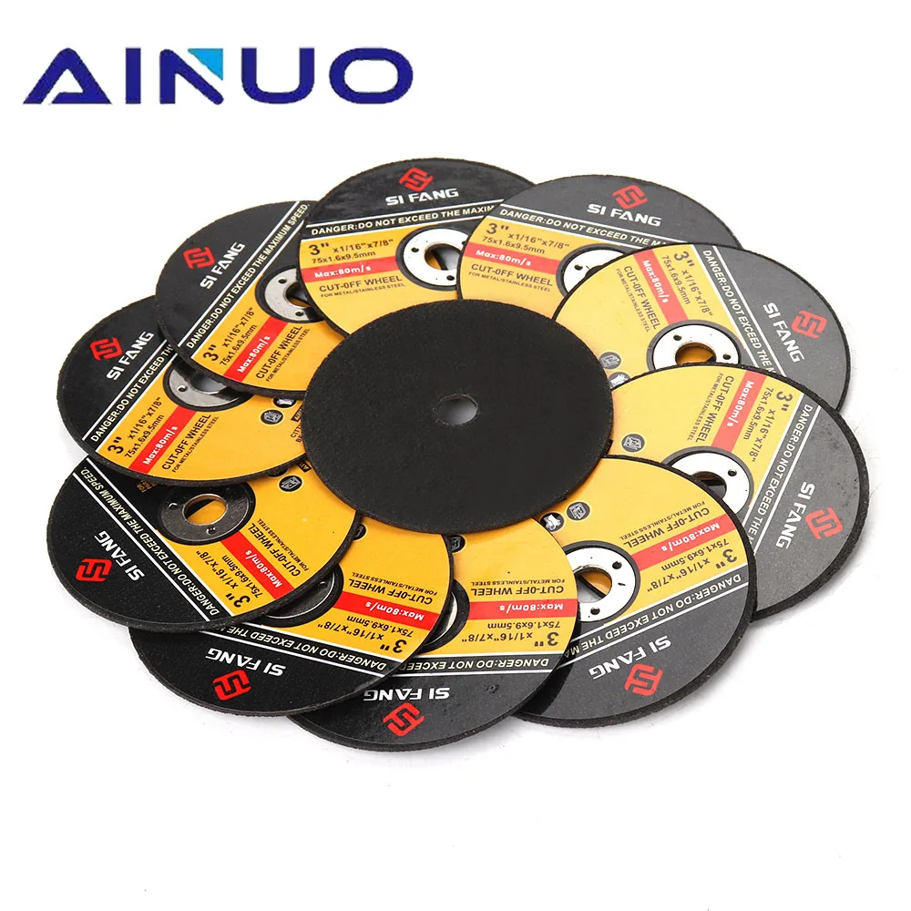 75/115/125mm Resin Cutting Disc Cut Off Wheel Angle Grinder Disc Cutter For Metal Stainless Steel Cutting